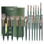 LULUCOLORS 18pc Tail Wood Makeup Brush Set (green)