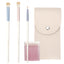 LULUCOLORS 3pc Colorful Eye Brush Set with Travel Pouch