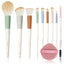 LULUCOLORS 9pc Colorful Makeup Brush Set with a Puff