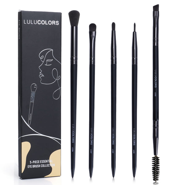 LULUCOLORS 5pc Tail Wood Eye Brush Set (black)