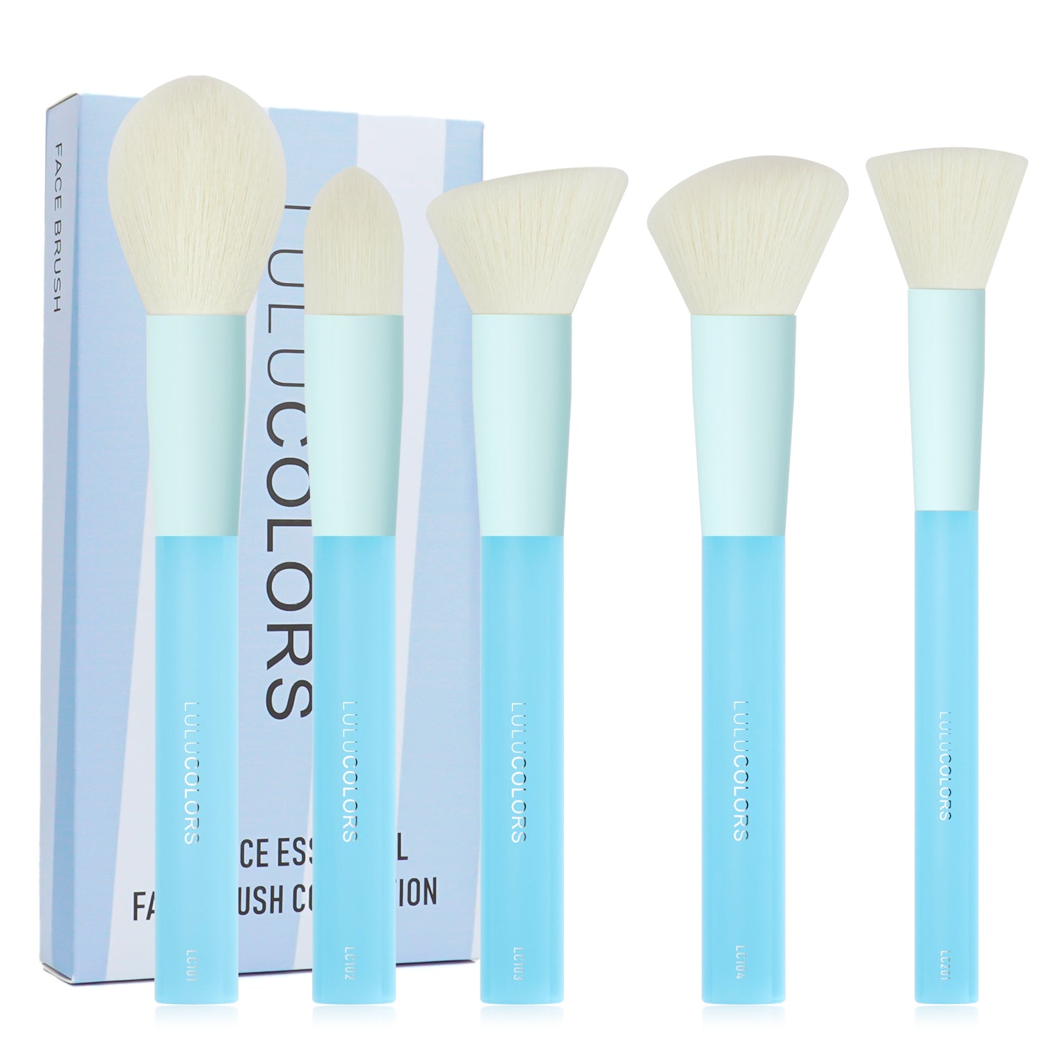 LULUCOLORS 5pc Multipop Face Brush Set (blue) Main image