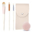 LULUCOLORS 3pc Colorful Foundation Brush Set with a Sponge and Travel Pouch