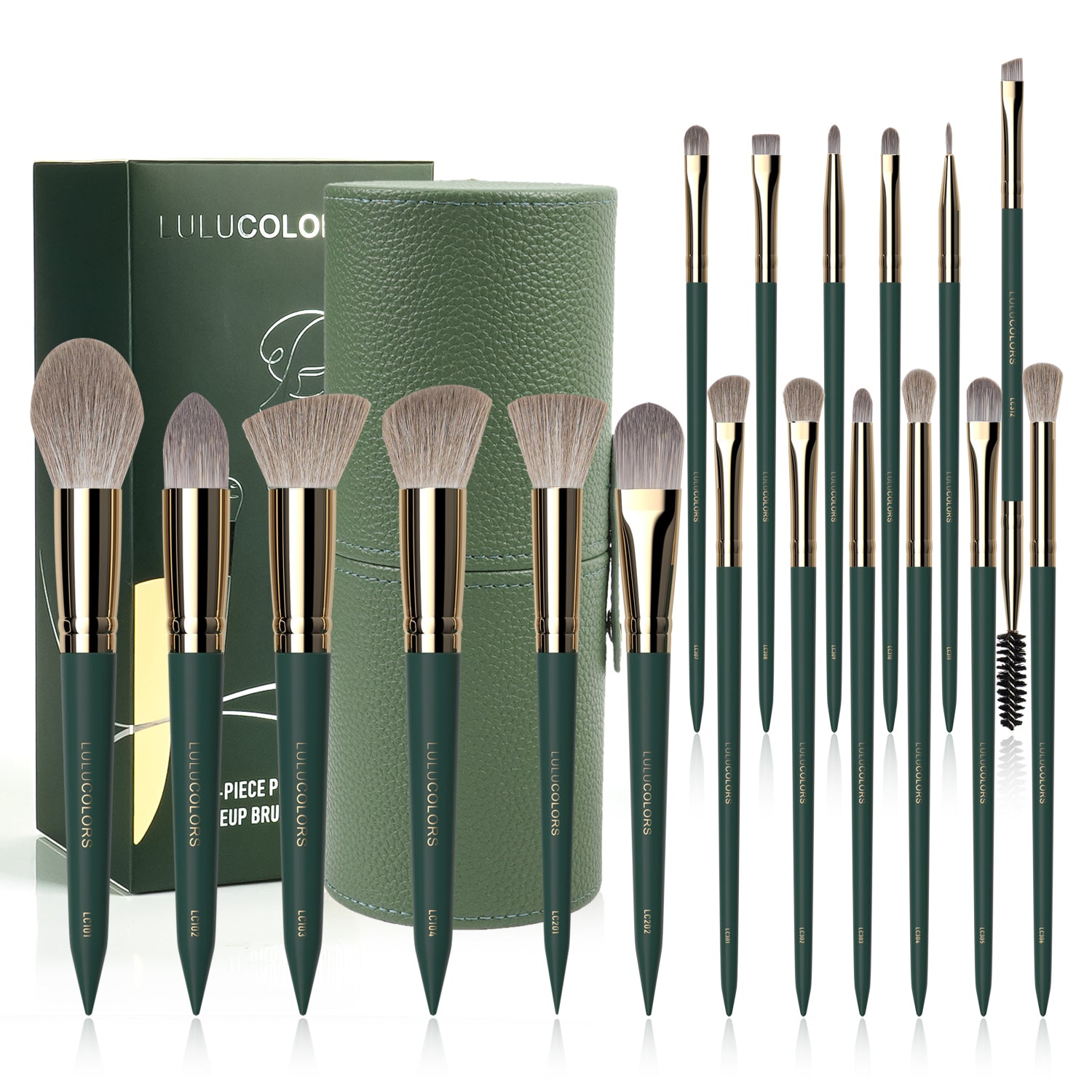 LULUCOLORS Tail Wood Handle Series Makeup Brush Set Secondary image