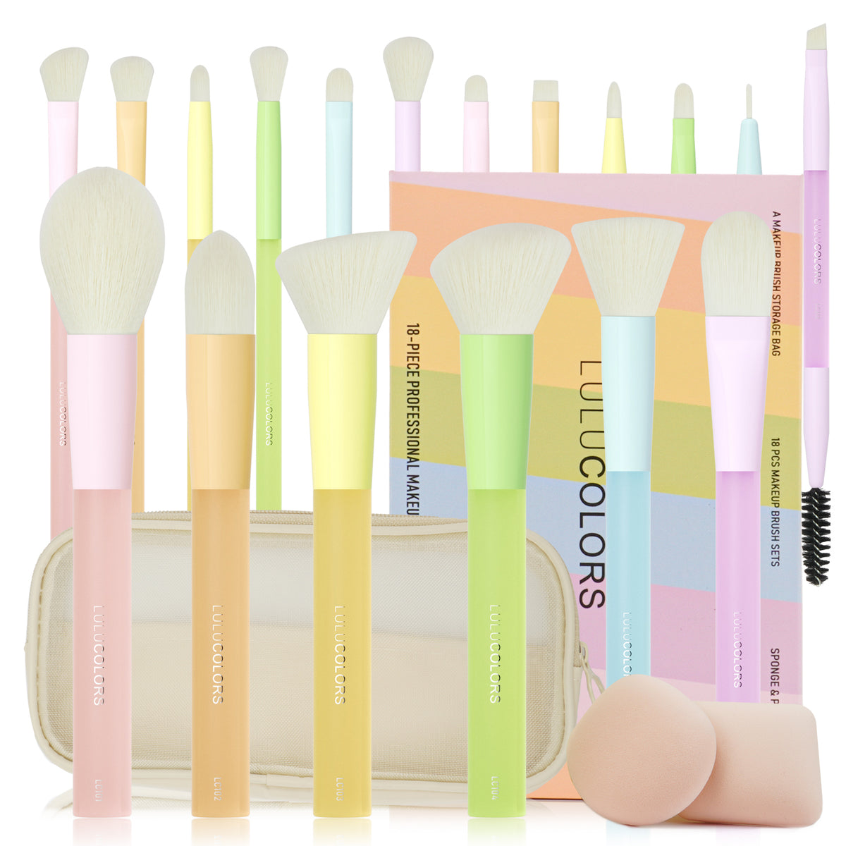 LULUCOLORS Multi Color Series Makeup Brush Set