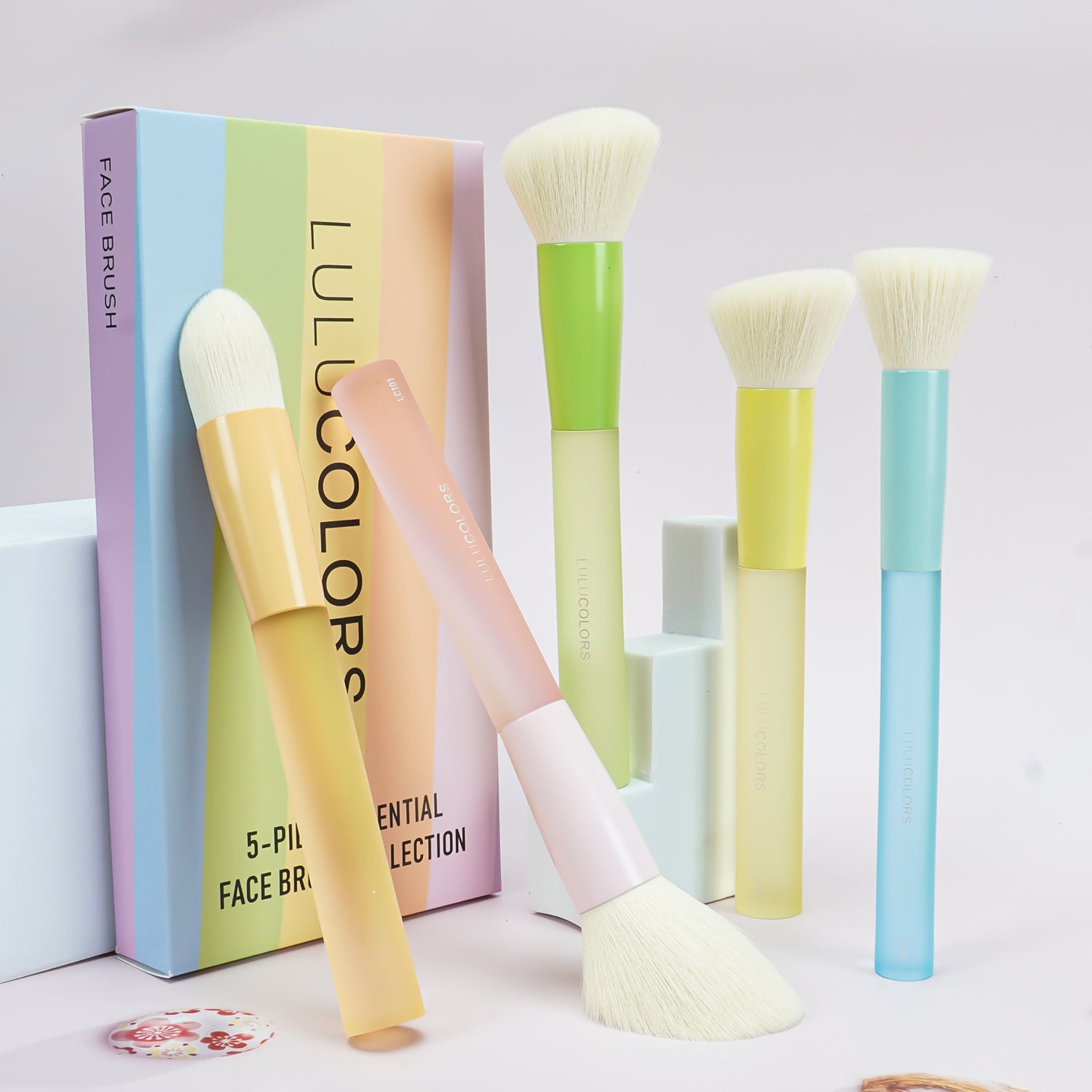 LULUCOLORS 5pc Multipop Face Brush Set (multicolors) Secondary image