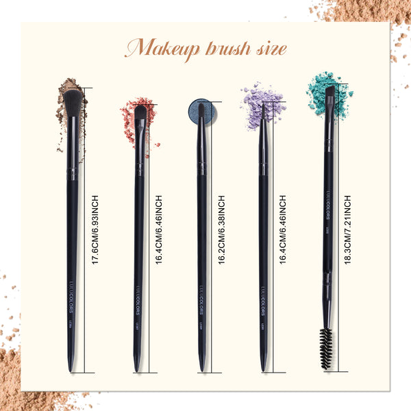LULUCOLORS 5pc Tail Wood Eye Brush Set (black)