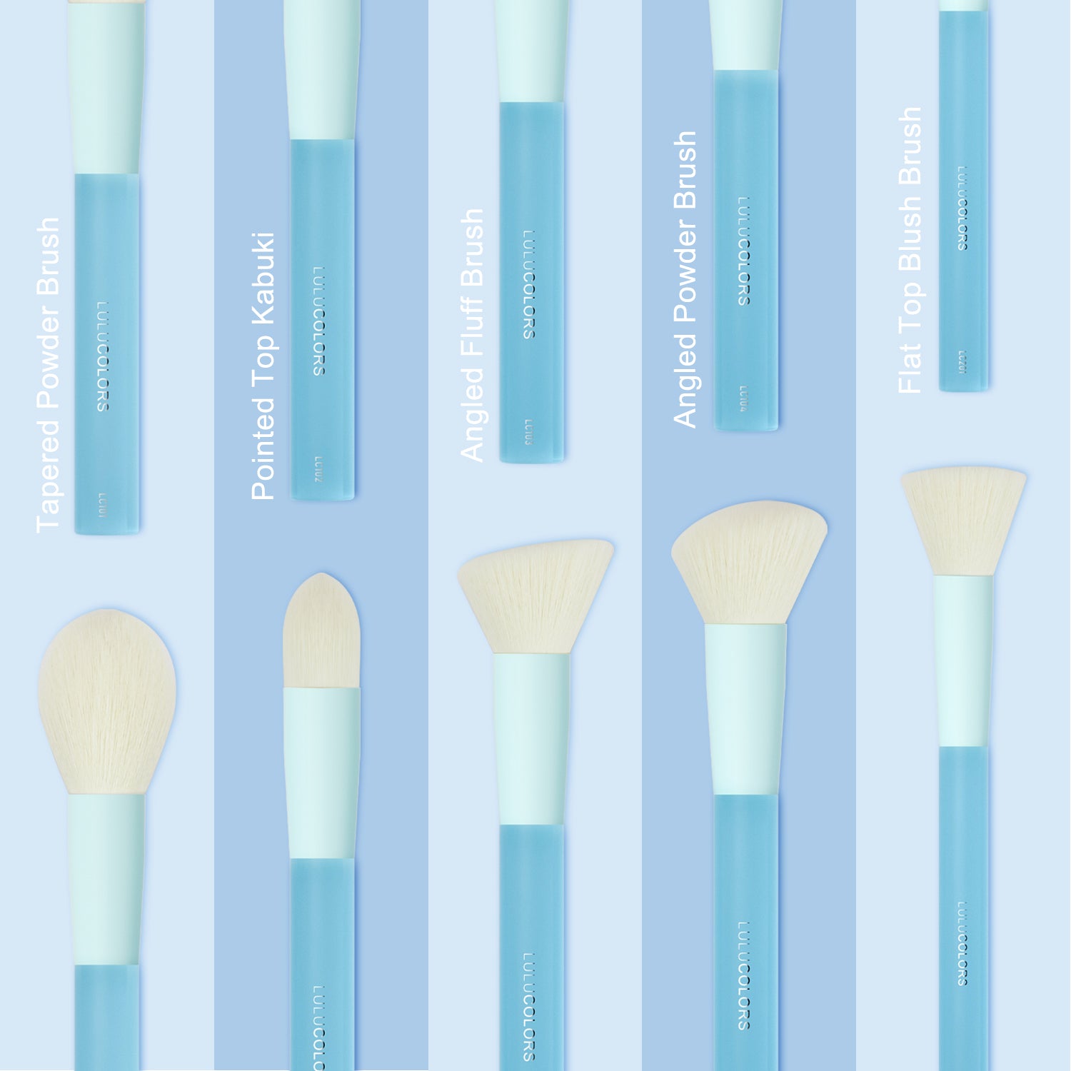LULUCOLORS 5pc Multipop Face Brush Set (blue) Secondary image