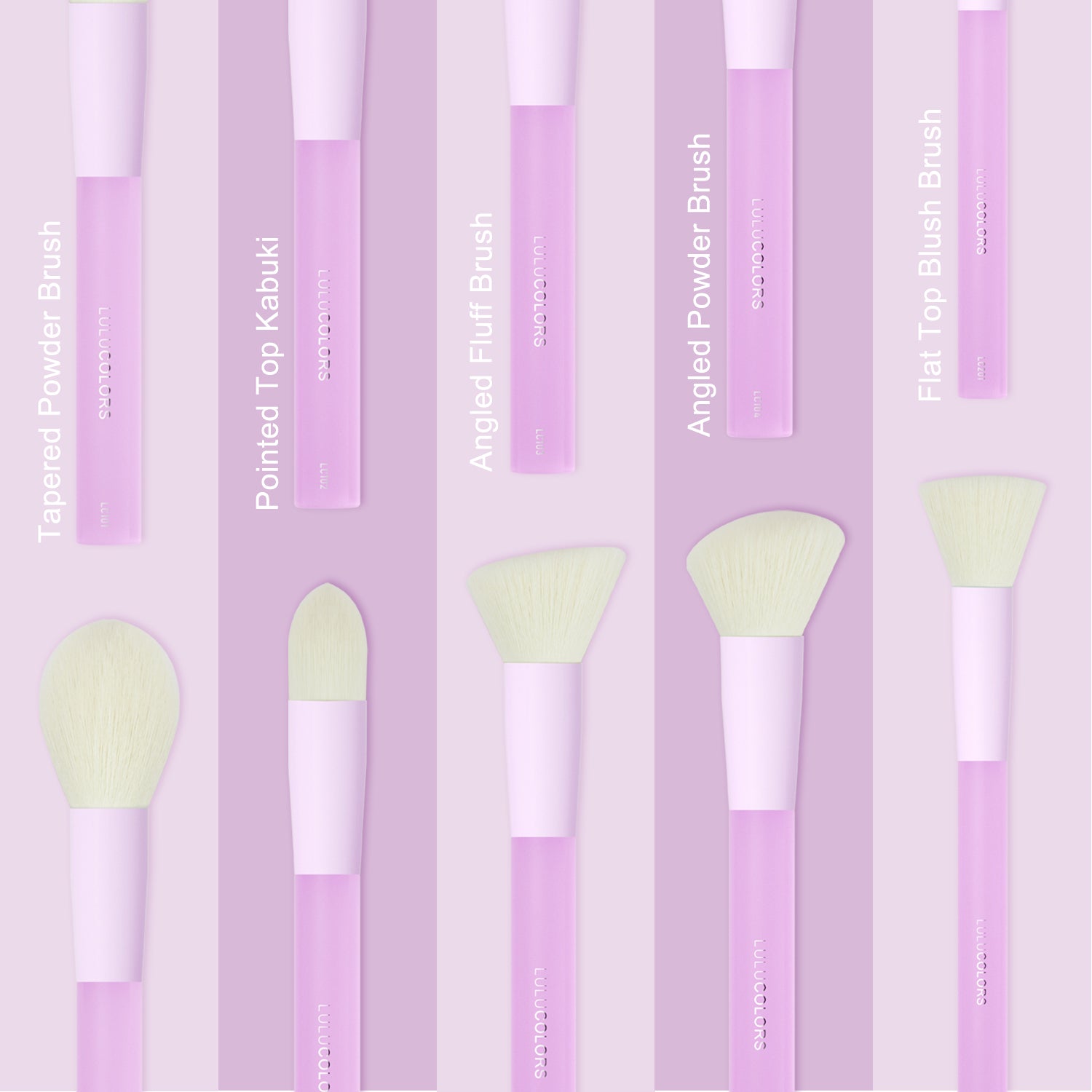 LULUCOLORS 5pc Multipop Face Brush Set (purple) Secondary image