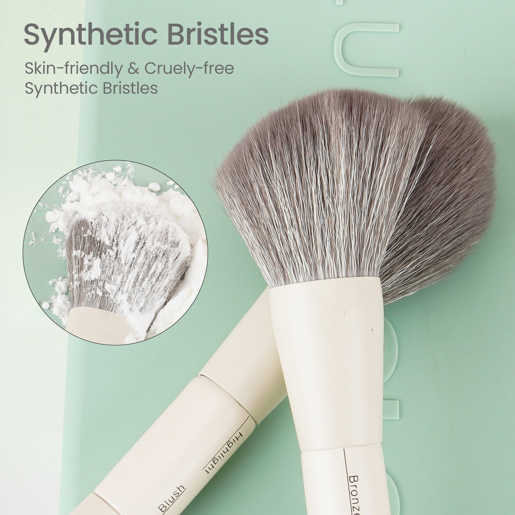 LULUCOLORS 13-in-1 Dual-Ended EZtravel Makeup Brush Set with Sponge & Travel Case