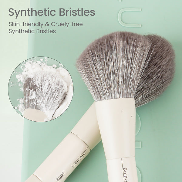 LULUCOLORS 13-in-1 Dual-Ended EZtravel Makeup Brush Set with Sponge & Travel Case