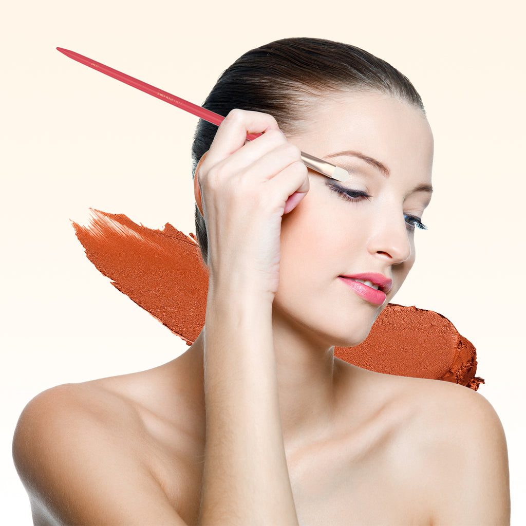 LULUCOLORS 5pc Tail Wood Eye Brush Set (red)