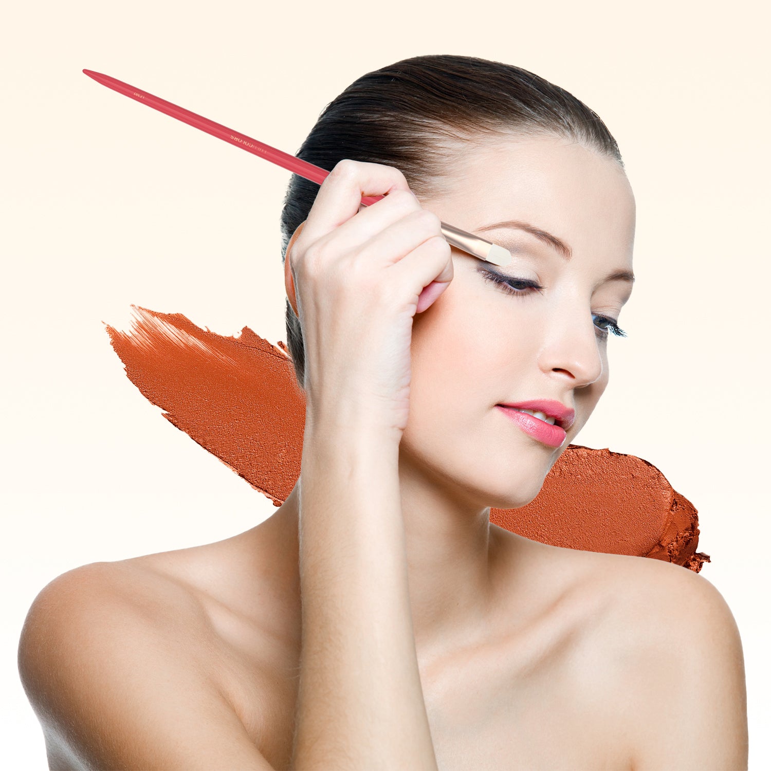 LULUCOLORS 5pc Tail Wood Eye Brush Set (red)