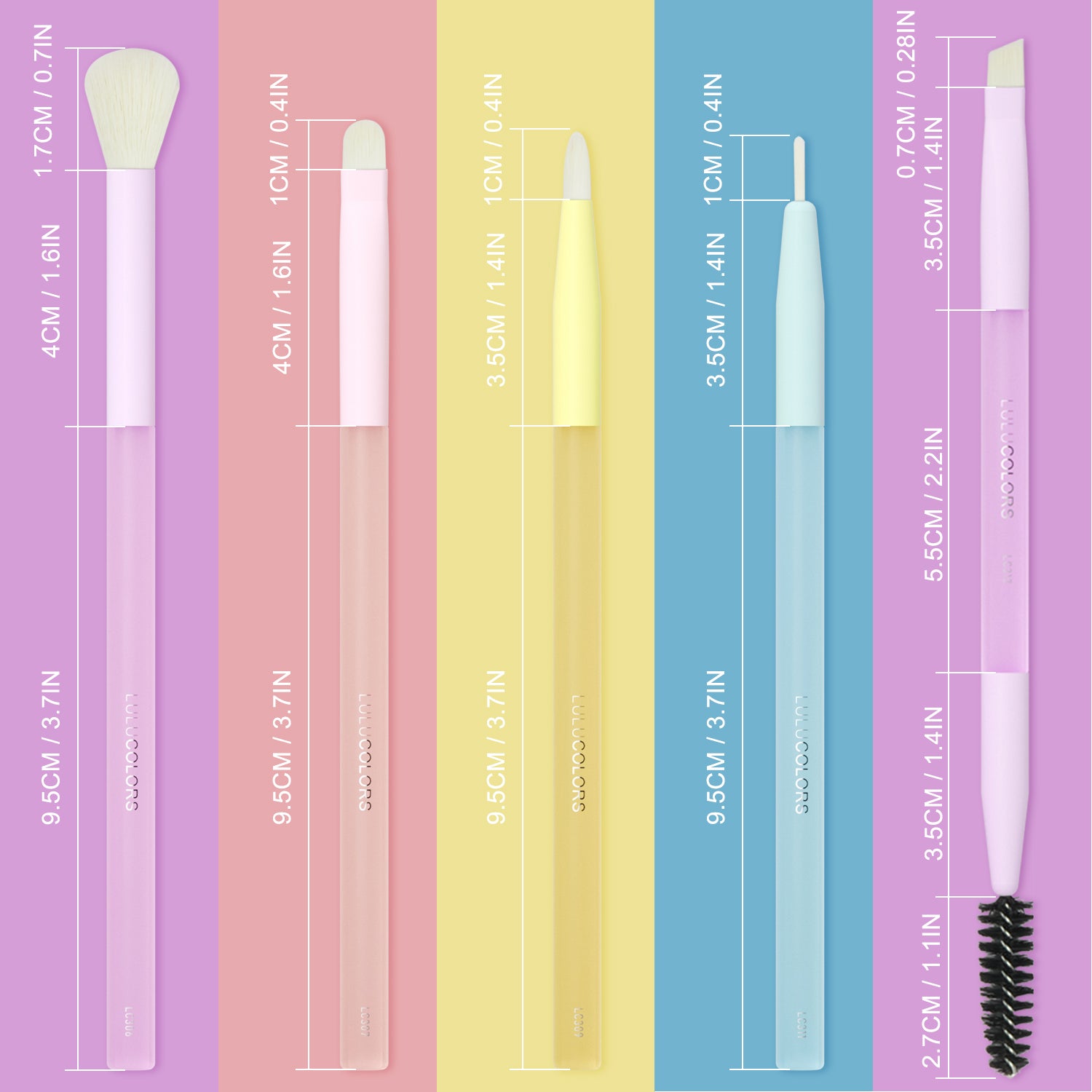 LULUCOLORS 5pc Multipop Eye Brush Set (multicolors)