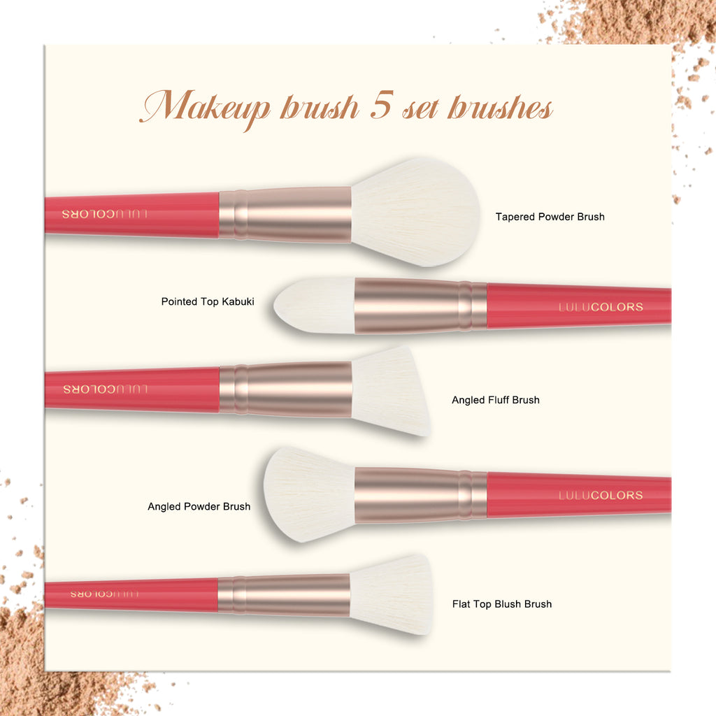 LULUCOLORS Tail Wood Face Brush Set (red)
