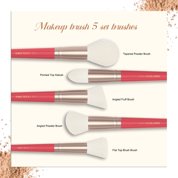 LULUCOLORS Tail Wood Face Brush Set (red)