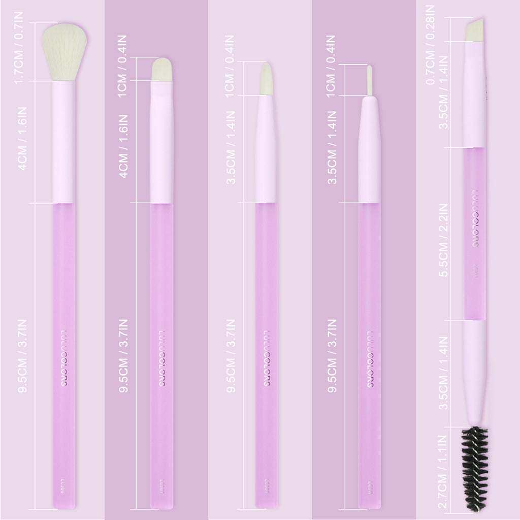 LULUCOLORS 5pc Multipop Eye Brush Set (purple)