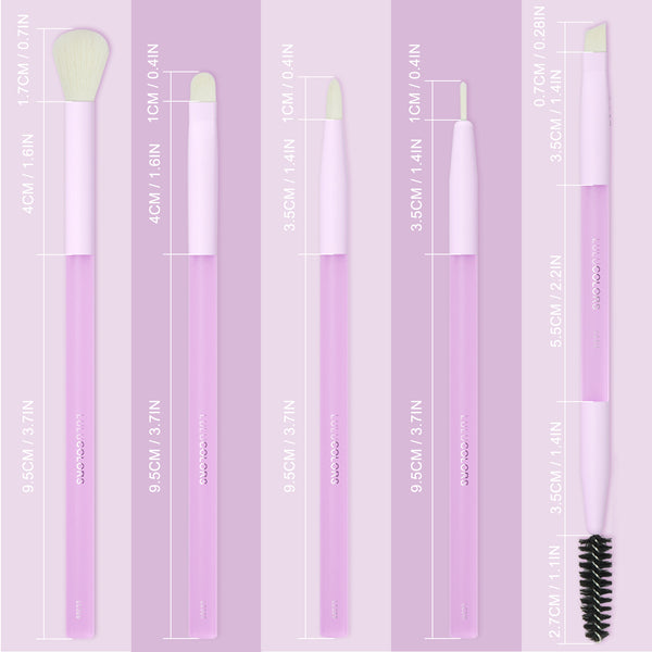 LULUCOLORS 5pc Multipop Eye Brush Set (purple)