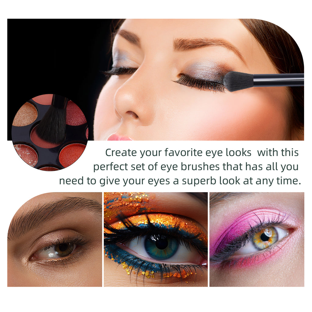 LULUCOLORS 5pc Tail Wood Eye Brush Set (black)