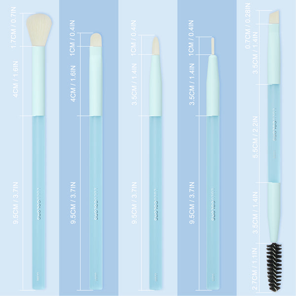 LULUCOLORS 5pc Multipop Eye Brush Set (blue)