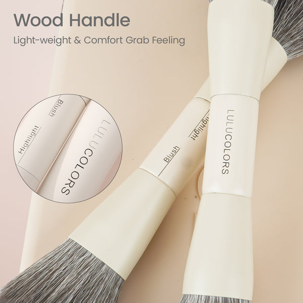 LULUCOLORS 13-in-1 Dual-Ended EZtravel Makeup Brush Set with Sponge & Travel Case