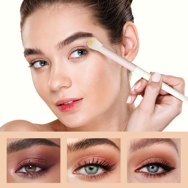 LULUCOLORS 7pc Colorful Eye Brush Set with Travel Pouch